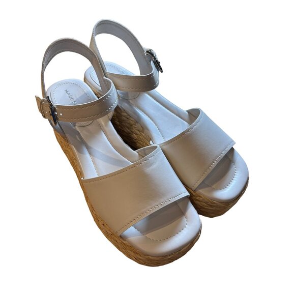 Marc Fisher Jellard 2 Platform Espadrille White Sandals Size 11M - Picture 2 of 7